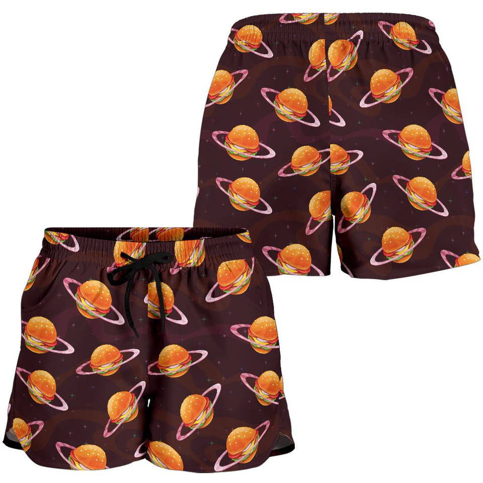 Hamburger Pattern Print Design 05 Women Shorts