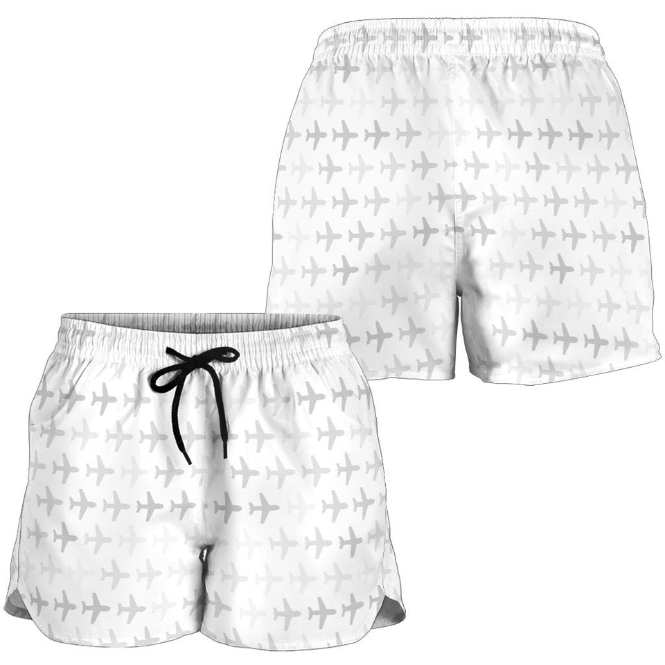 Airplane Print Pattern Women Shorts