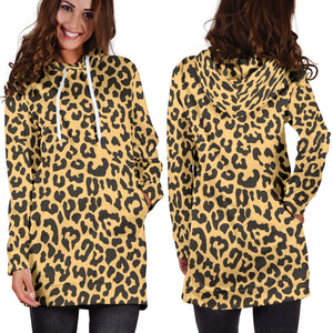 Leopard Skin Print Women'S Hoodie Dress