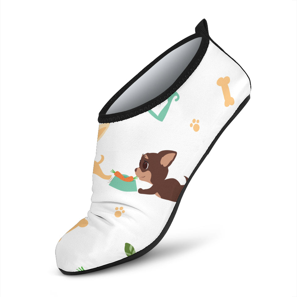 Cute Chihuahua Puppie Pattern Aqua Shoes