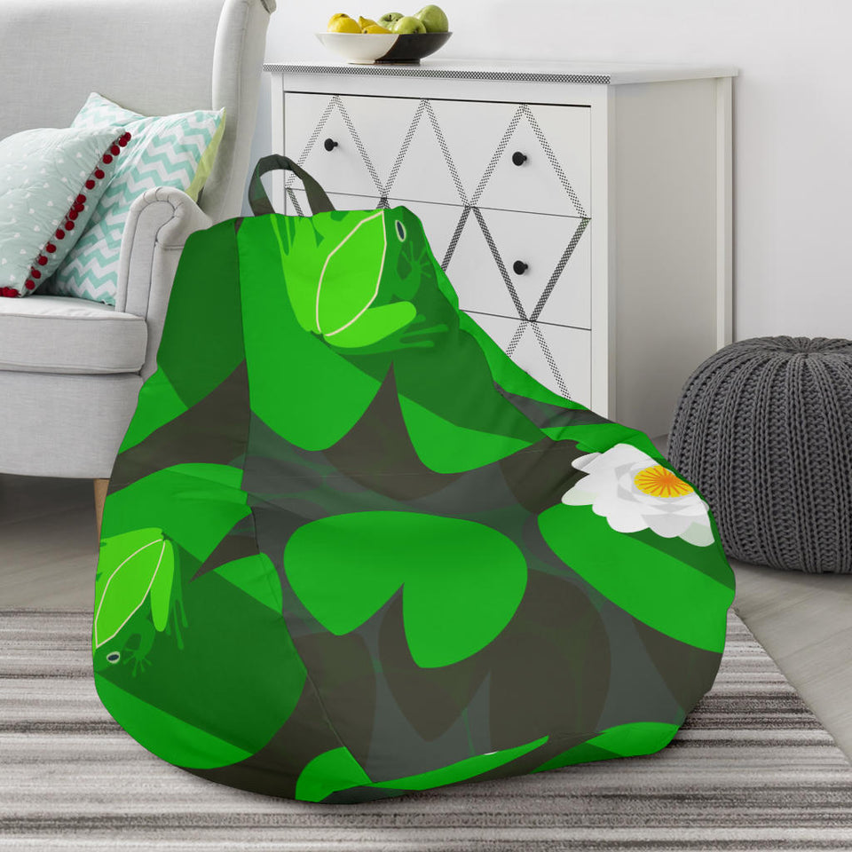 Frog Waterlily Pattern Bean Bag Cover