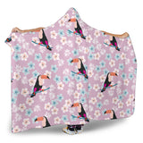 Beautiful Toucan Flower Leaves Hooded Blanket