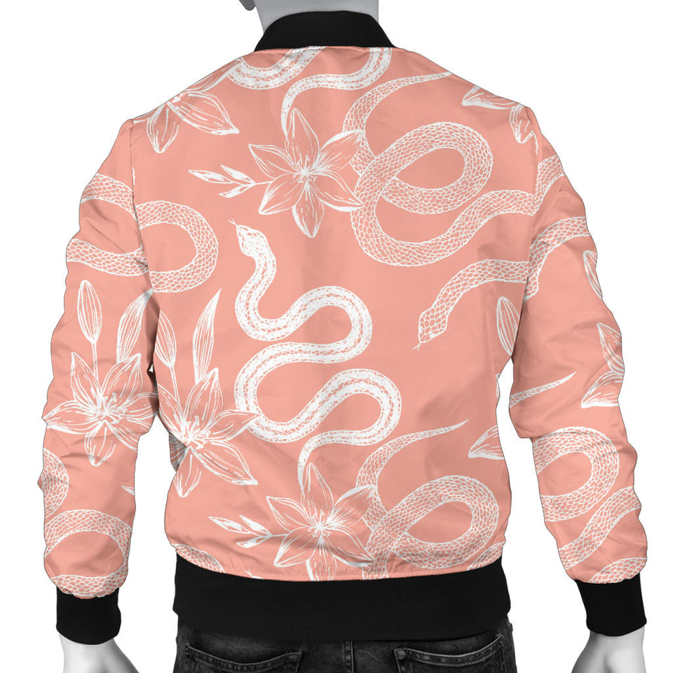 Snake Lilies Flower Pattern Men'S Bomber Jacket