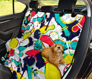 Watercolor Bowling Ball Pins Dog Car Seat Covers