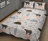 Polar bears star poka dot pattern Quilt Bed Set