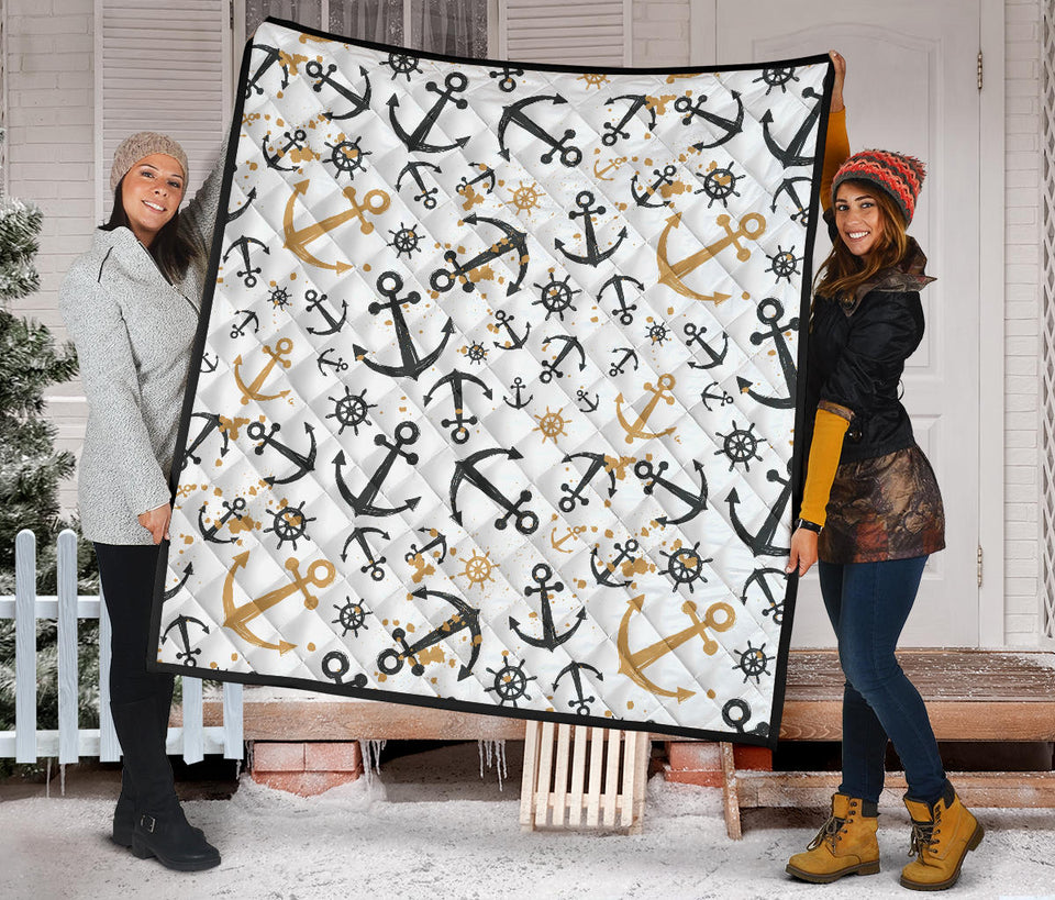 Anchors Rudders Pattern Premium Quilt