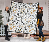 Anchors Rudders Pattern Premium Quilt