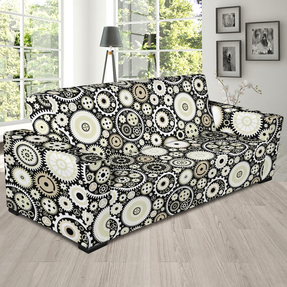 Gear Pattern Print Design 02 Sofa Slipcover
