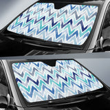 Zigzag  Chevron Blue Pattern Car Sun Shade