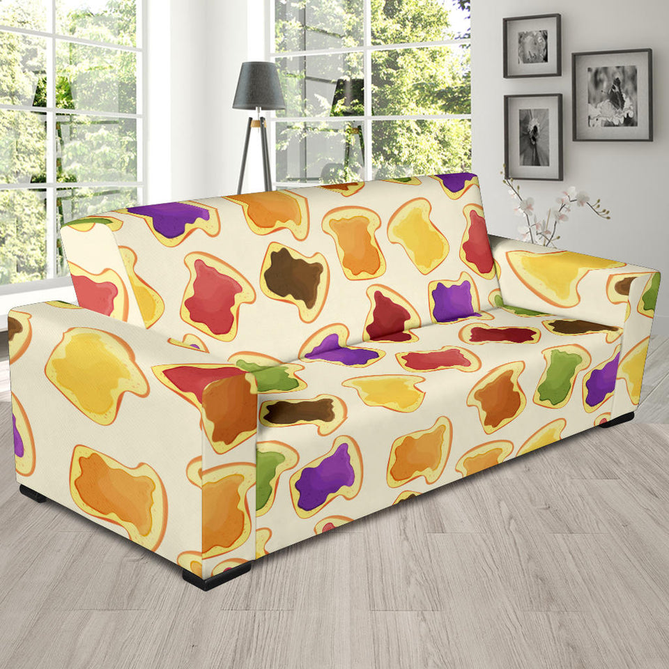 Bread Toast Pattern Print Design 02 Sofa Slipcover