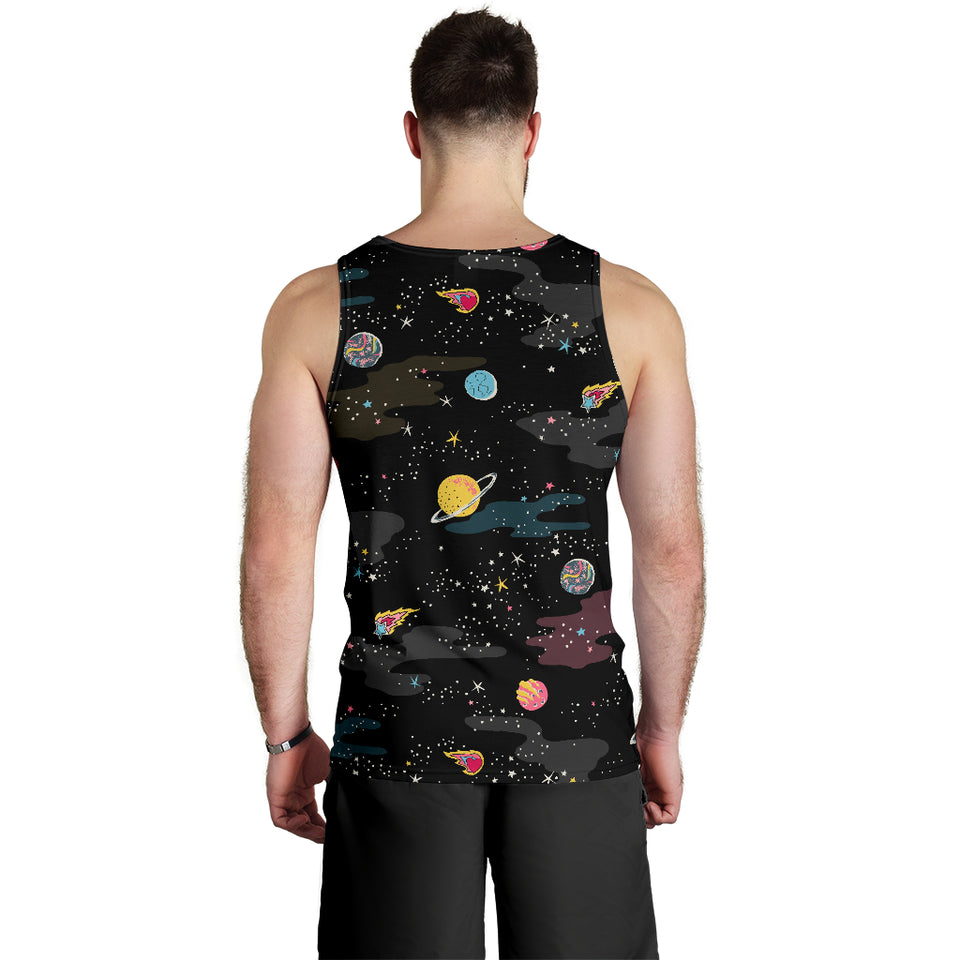 space pattern Men Tank Top