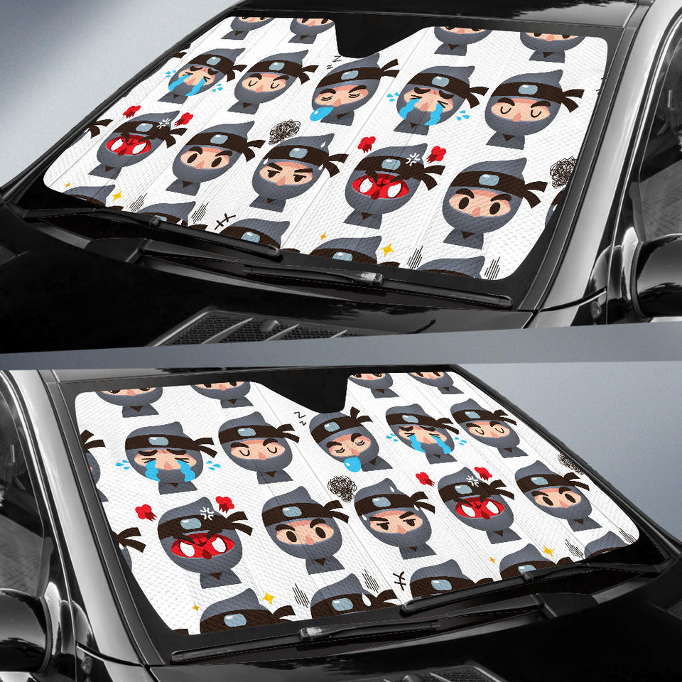 Cute Ninja Design Pattern Car Sun Shade