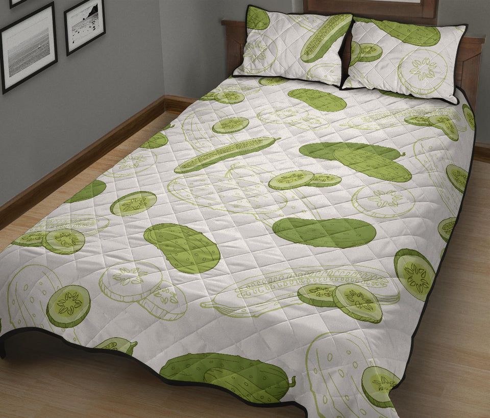 Cucumber sketch pattern Quilt Bed Set