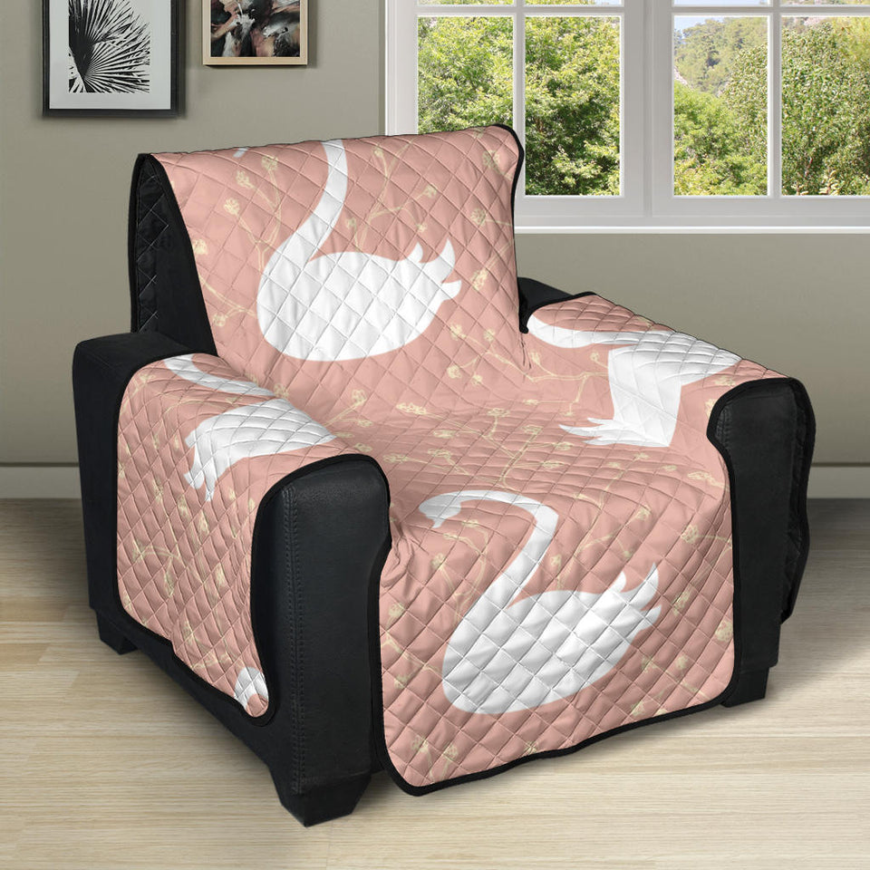 Swan flower light pink background Recliner Cover Protector