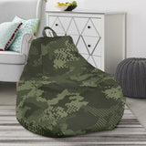 Digital Green Camo Camouflage Pattern Bean Bag Cover