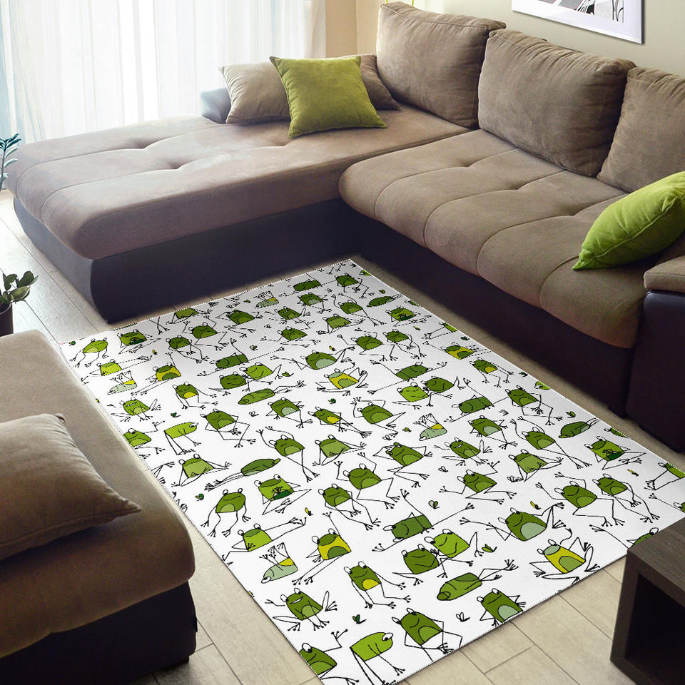 Sketch Funny Frog Pattern Area Rug