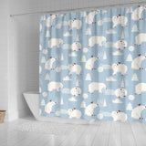 Cute Polar Bears Christmas Decoration Pattern Shower Curtain Fulfilled In US