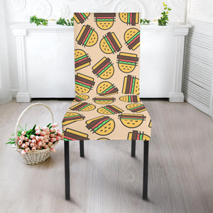 Hamburger Pattern Print Design 01 Dining Chair Slipcover