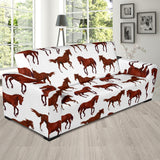 Horses Running Pattern Background Sofa Slipcover