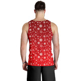 Snowflake pattern red background Men Tank Top