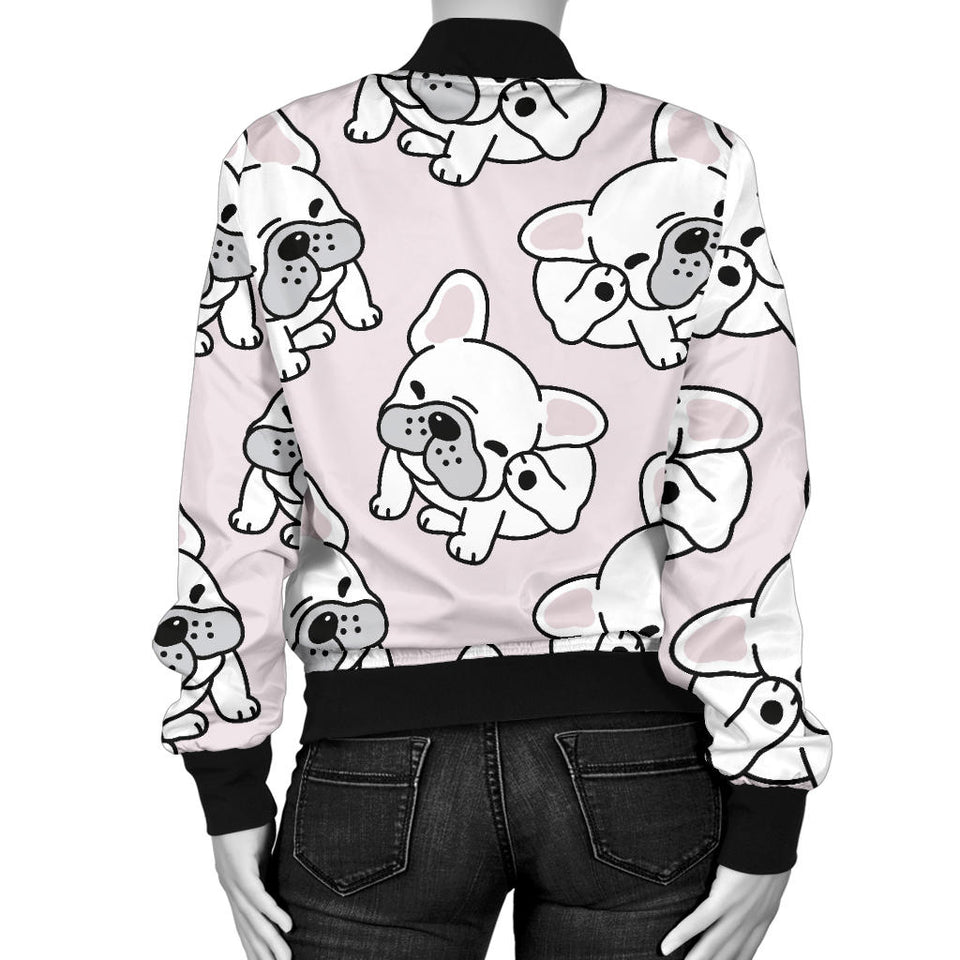 Cute French Bulldog Pattern Women'S Bomber Jacket