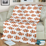 Clown Fish Pattern Print Design 05 Premium Blanket