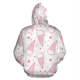 Hand Drawn Ice Cream Pattern Zip Up Hoodie