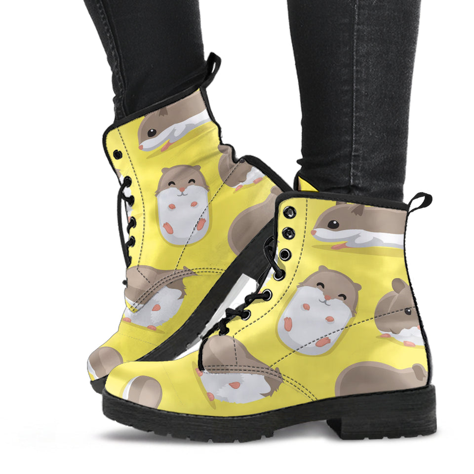 Cute Hamster Pattern Leather Boots