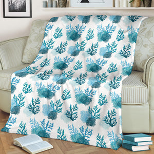 Coral Reef Pattern Print Design 04 Premium Blanket