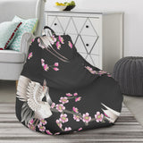 Japanese Crane Pink Sakura Pattern Bean Bag Cover