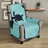 Sea turtle with blue ocean backgroud Chair Cover Protector