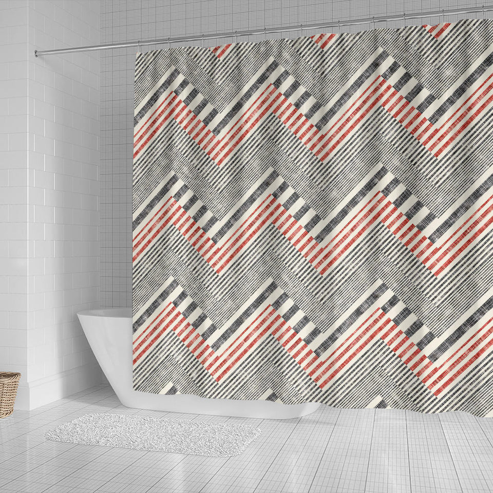 Zigzag Chevron Striped Pattern Shower Curtain Fulfilled In US