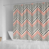 Zigzag Chevron Striped Pattern Shower Curtain Fulfilled In US