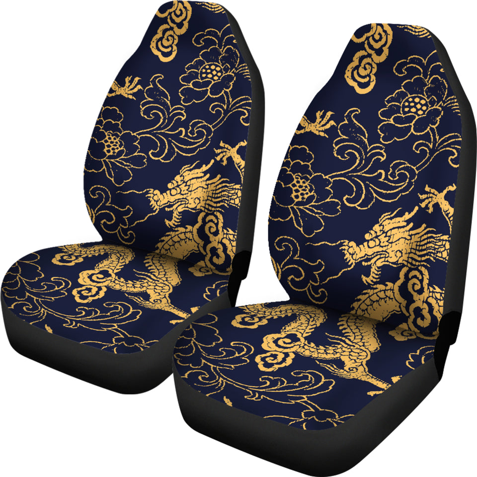 Gold Dragon Pattern Universal Fit Car Seat Covers