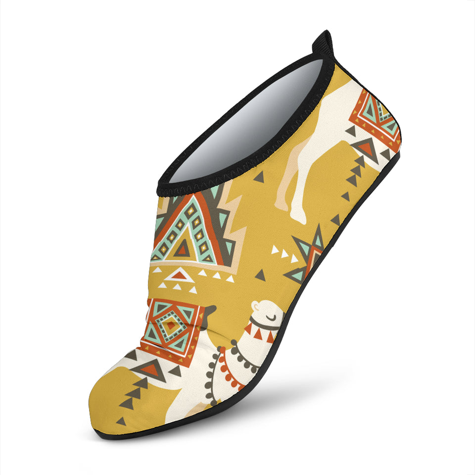 Camels Ethnic Motif Pattern Aqua Shoes