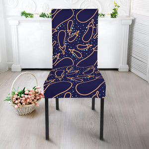 Eggplant Pattern Print Design 04 Dining Chair Slipcover