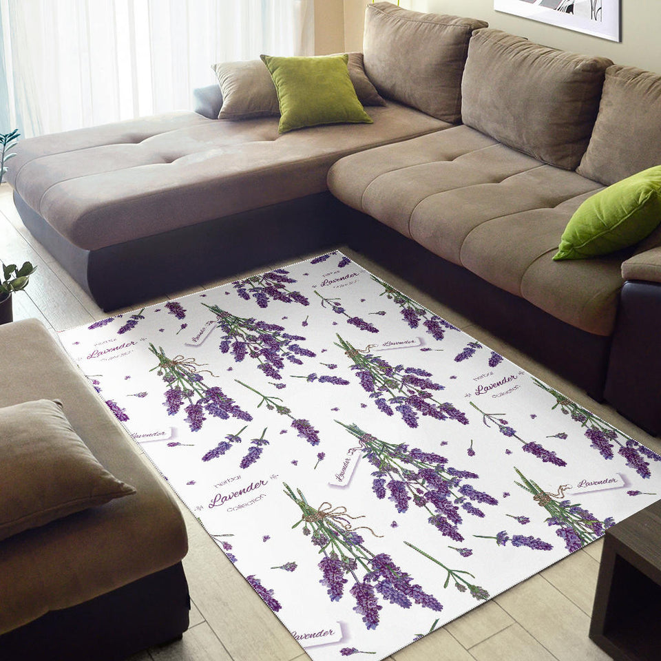 Lavender Flower Design Pattern Area Rug
