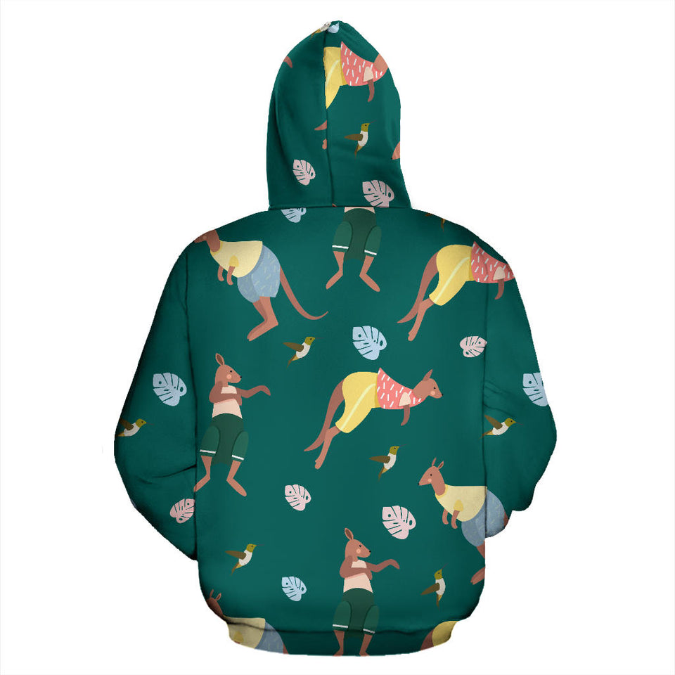 Kangaroo Leaves Pattern Men Women Pullover Hoodie