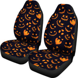 Halloween Pattern Pumpkin Background Universal Fit Car Seat Covers