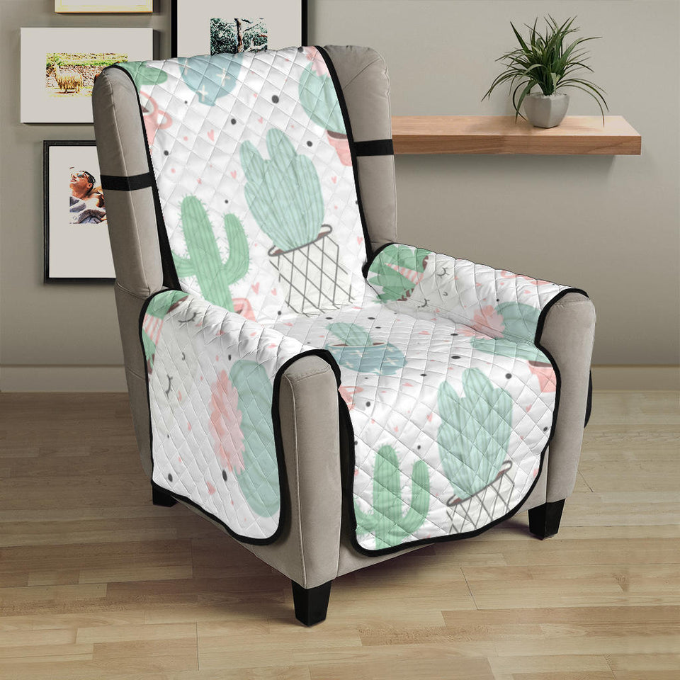 Pastel color cactus pattern Chair Cover Protector