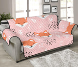 Cute fox pattern pink background Sofa Cover Protector