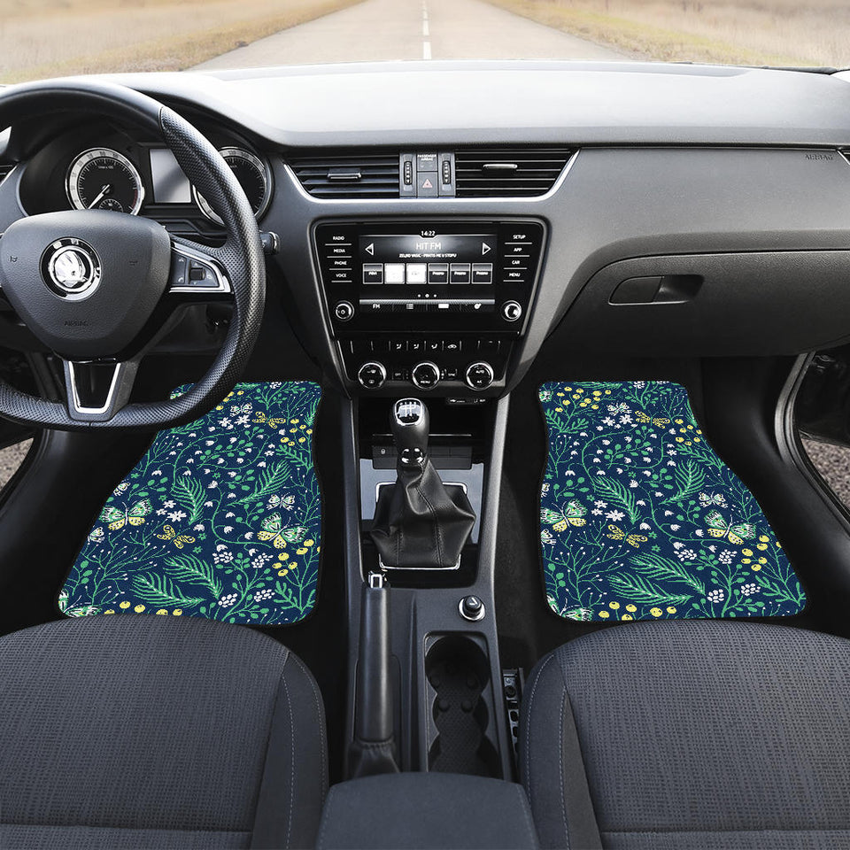 Butterfly Leaves Pattern Front And Back Car Mats