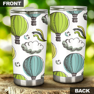 Hot Air Balloon Bird Cloud Pattern Tumbler