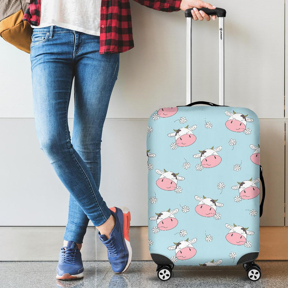 Cute Cow Flower Pattern Cabin Suitcases Luggages