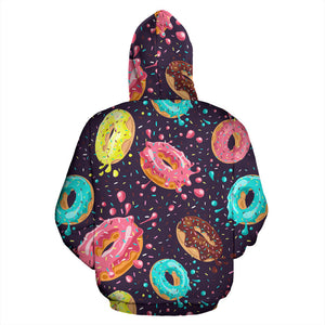 Colorful Donut Glaze Pattern Men Women Pullover Hoodie