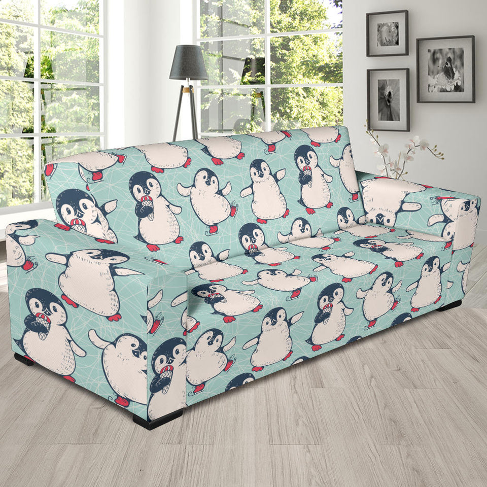 Cute Penguin Pattern Sofa Slipcover