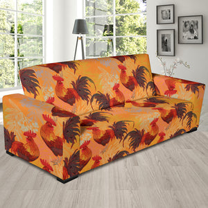 Red Rooster Chicken Cock Pattern Sofa Slipcover