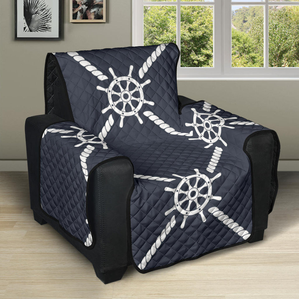 nautical steering wheel rope pattern Recliner Cover Protector
