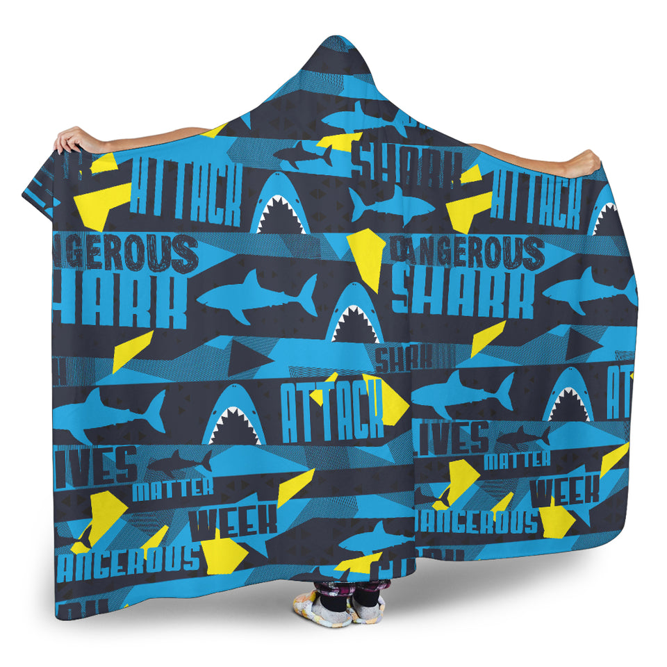 Shark Dangerous Hooded Blanket