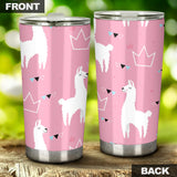 Llama Alpaca Pink Background Tumbler